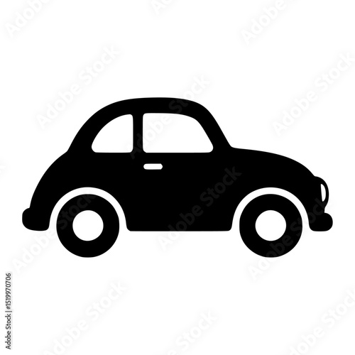 Car icon, simple silhouette 
