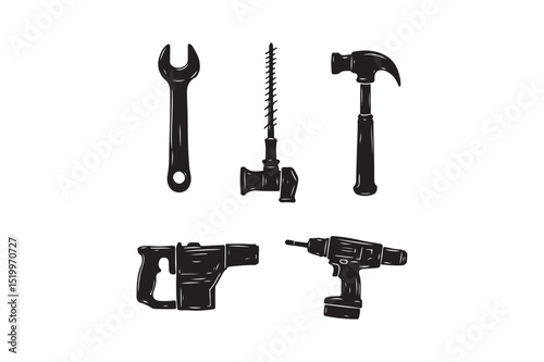 Hand and Power Tools Clipart for Construction and DIY Projects