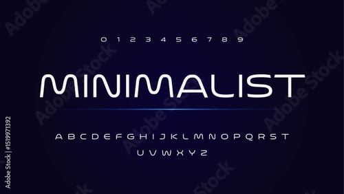 Minimalist Futuristic Font with Rounded Letters on Dark Background.