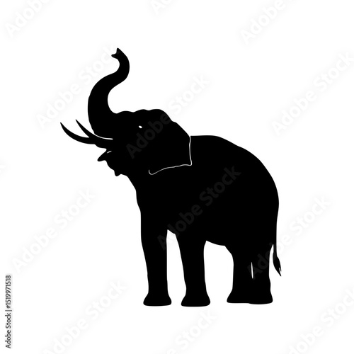 elephant silhouette isolated on white