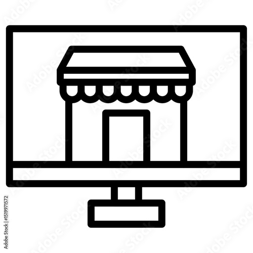 marketplace icon Simple thin line stroke