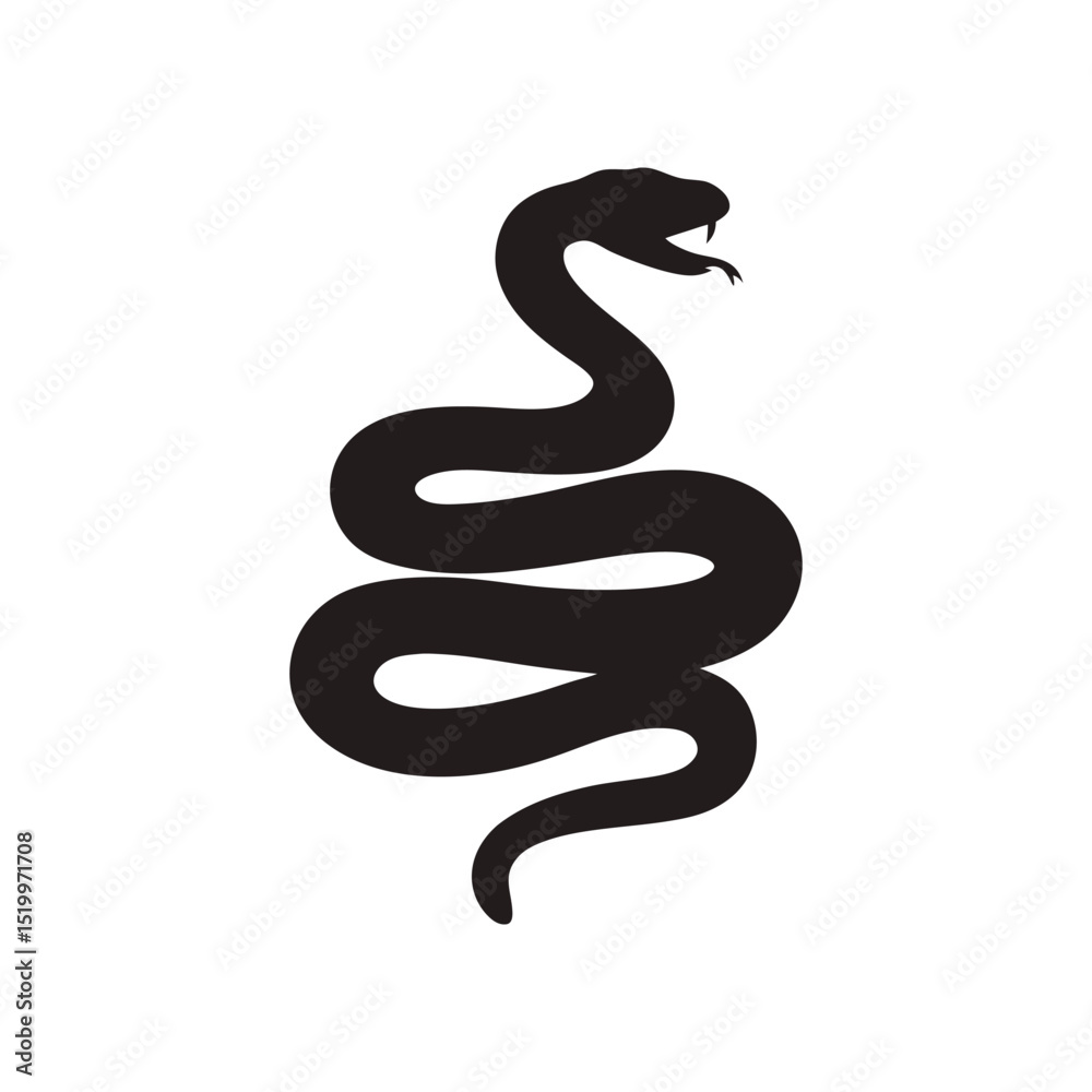 Obraz premium Snake silhouette, Snake silhouette vector