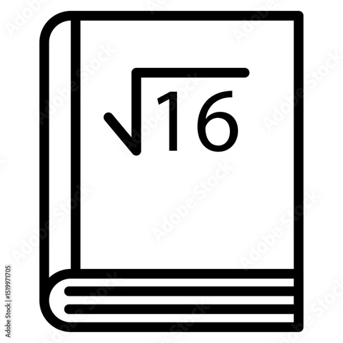 maths book icon Simple thin line stroke