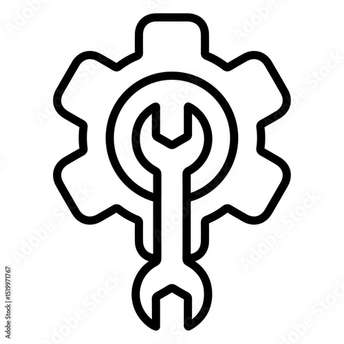 mechanical setting icon Simple thin line stroke