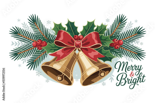 “Golden Jingle: Elegant Christmas Bells Holiday Decoration”


