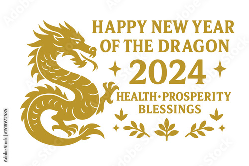 Wishing you a Happy New Year of the dragon filled with luxury, gold, and New Year wishes for health, prosperity, and blessings