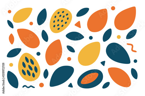 A white background features an abstract seed design in vector form