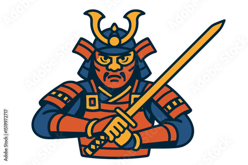 Vibrant vector graphics of Samurai, ideal for Japanese-themed illustrations