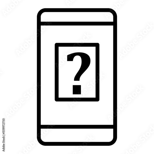 mobile help and support icon Simple thin line stroke