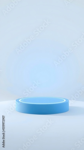 Minimalist blue product display platform background, podium