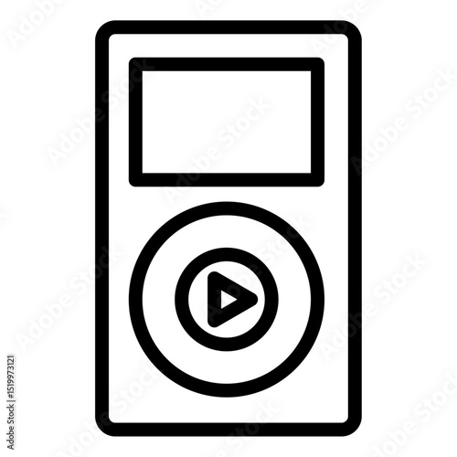 mp3 player icon Simple thin line stroke