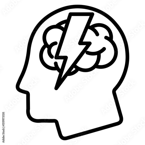 nervous breakdown icon Simple thin line stroke