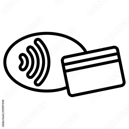 nfc payment icon Simple thin line stroke