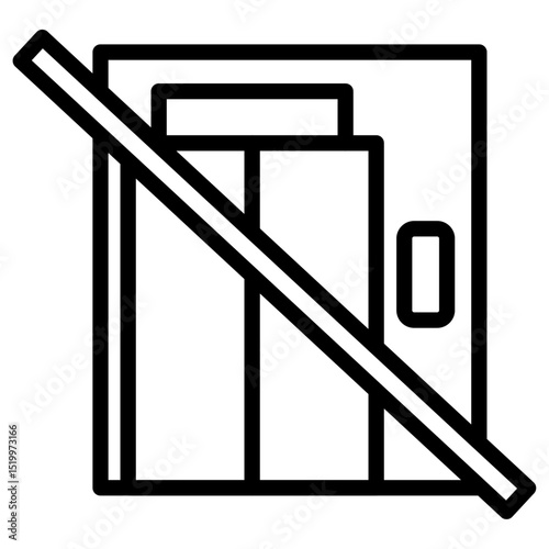 no elevator icon Simple thin line stroke