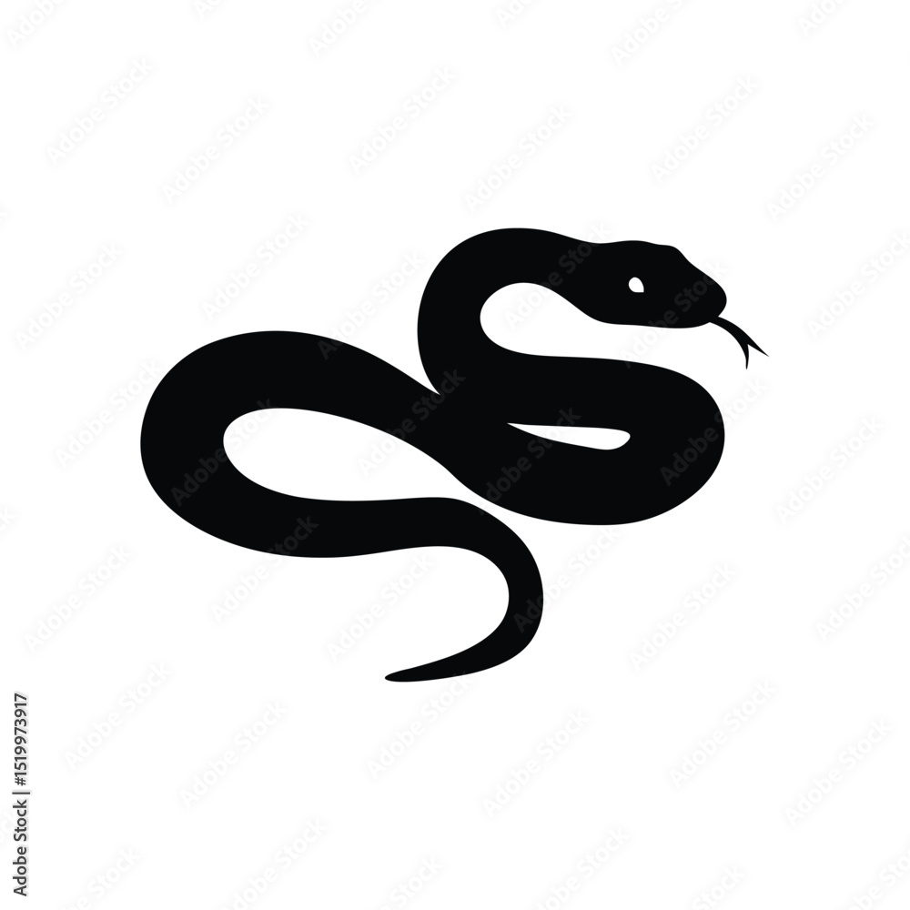 Fototapeta premium Snake silhouette, Snake silhouette vector