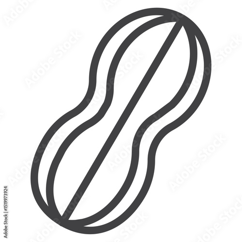 peanut icon Simple thin line stroke