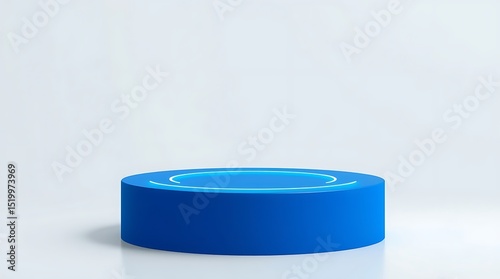 Blue circular product display stand minimalist design, podium, product display, 