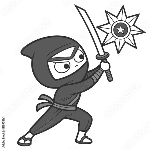 Vector ninja emoji icon
