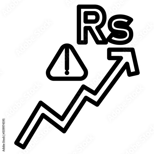 raise price icon Simple thin line stroke