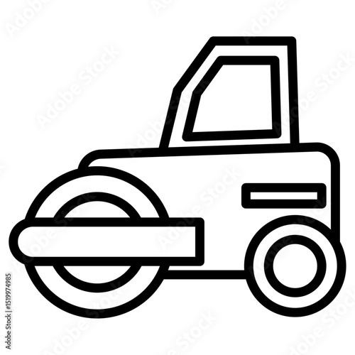 road roller icon Simple thin line stroke