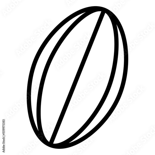rugby ball icon Simple thin line stroke