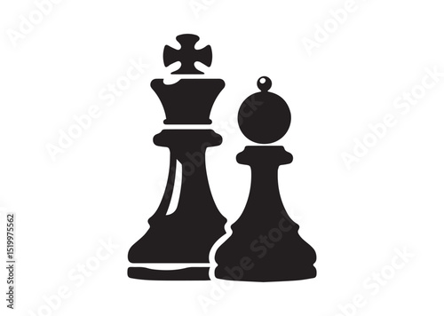 Chess Piece Silhouette Vector, Chess Piece Icon