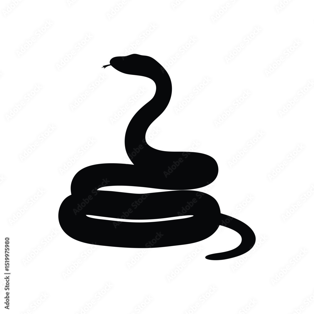 Fototapeta premium Snake silhouette, Snake silhouette vector