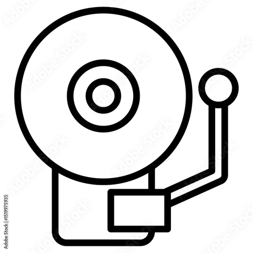 school bell icon Simple thin line stroke