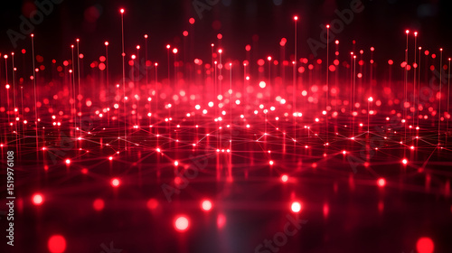 Red light network background abstract technology connection digital data communication future concept design