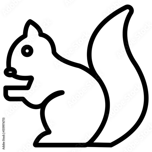 Squirrel icon Simple thin line stroke