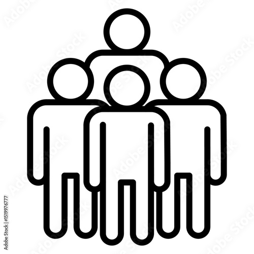 squad icon Simple thin line stroke