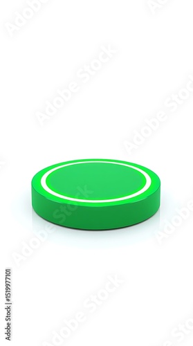 Green round platform product display stand, podium