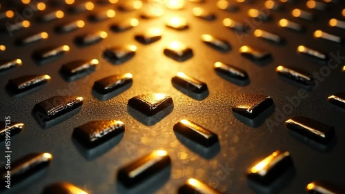 Abstract geometric pattern of golden shapes on a dark background