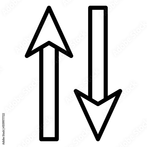 up and down arrow icon Simple thin line stroke