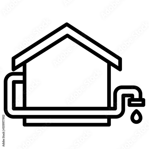 water pipe icon Simple thin line stroke