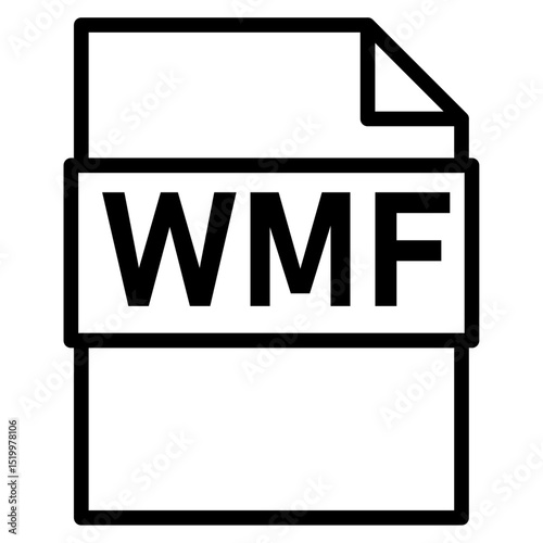 wmf file icon Simple thin line stroke photo