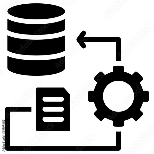 Data Processing Glyph Icon