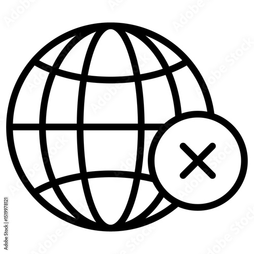 wrong web icon Simple thin line stroke