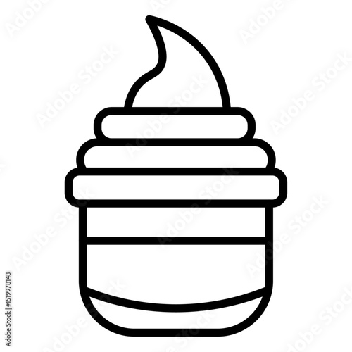yogurt icon Simple thin line stroke