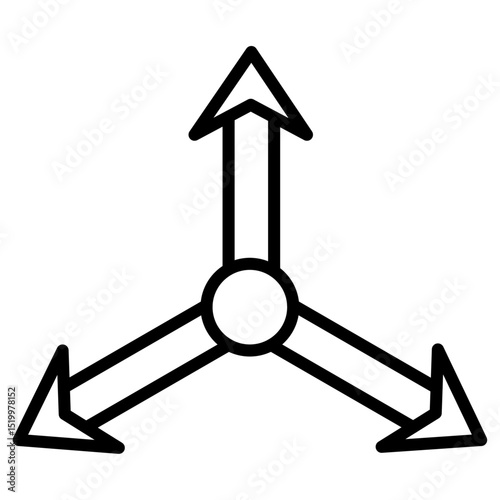 3 direction arrow icon Simple thin line stroke