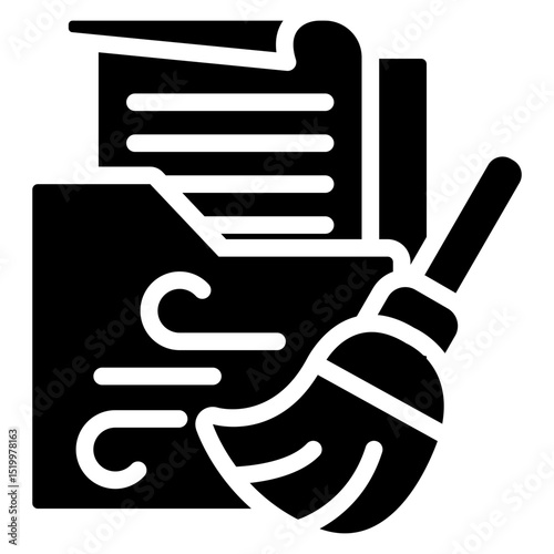 Data Cleanup Glyph Icon