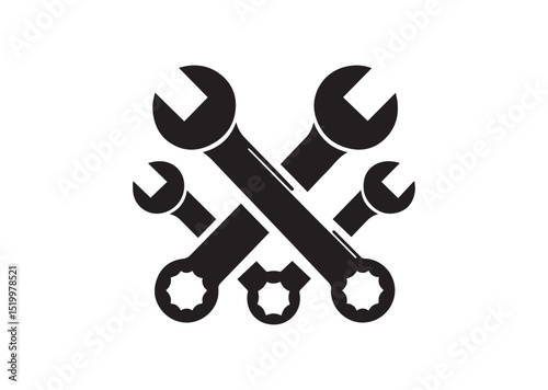 Wrench Silhouette Vector, Wrench Icon