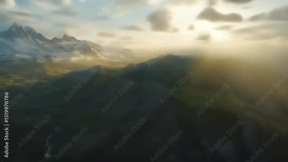 Majestic Sunrise Mountain Valley. Majestic Sunrise Mountain Valley.