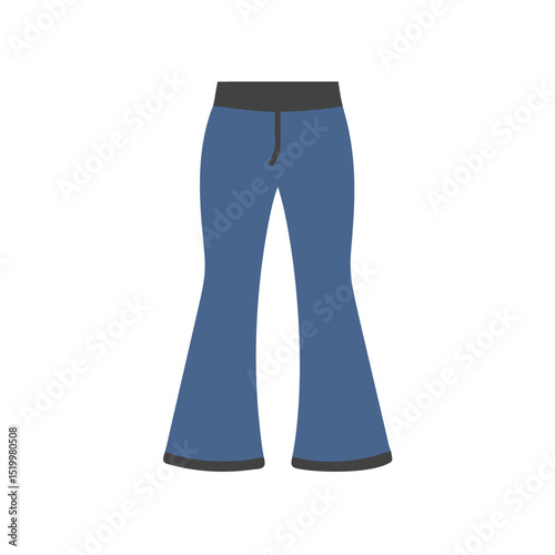 Stylish Blue Bell Bottom Jeans Fashion Design Illustration