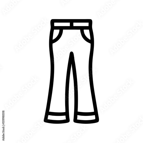 A Line Art Illustration of a Pair of Classic Bell Bottom Jeans