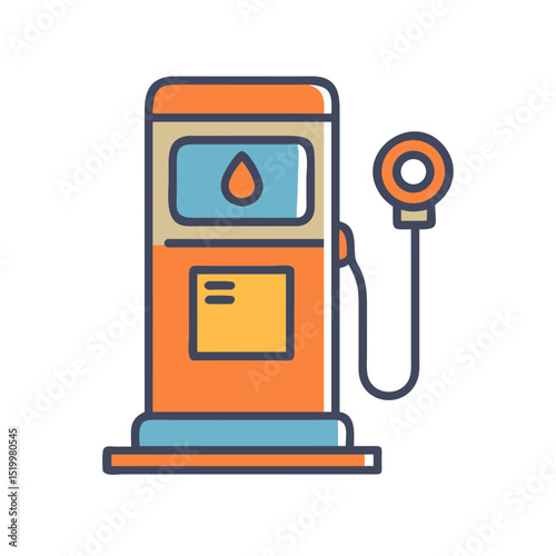 Gas Station Fuel Pump Dispenser Icon Illustration Graphic Design