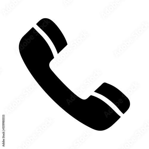 Classic Black Telephone Icon Graphic Image for Contact Us Support Service