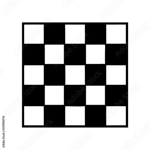 A simple black and white checkered pattern illustration a small grid of alternating squares