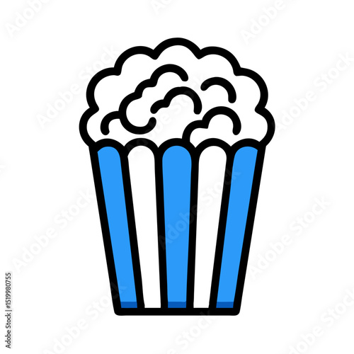 Delicious Buttery Popcorn in a Blue Striped Box A Classic Movie Snack