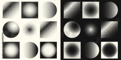 Halftone dot tone grunge effect abstract pattern texture vector graphic retro illustration. gradient geometric element art shape modern creative pop wallpaper vintage monochrome print frame